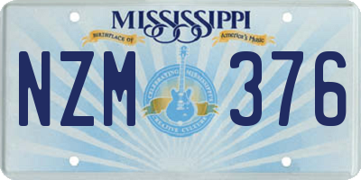 MS license plate NZM376