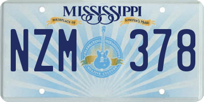 MS license plate NZM378