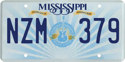 MS license plate NZM379