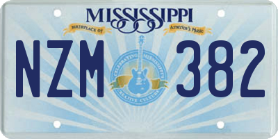 MS license plate NZM382