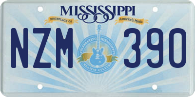 MS license plate NZM390