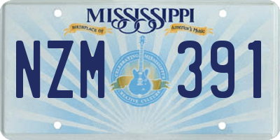 MS license plate NZM391