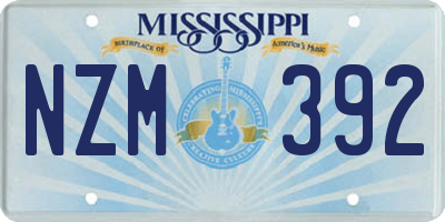 MS license plate NZM392