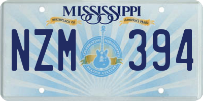 MS license plate NZM394