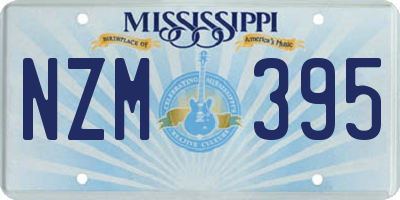 MS license plate NZM395