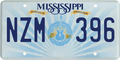 MS license plate NZM396