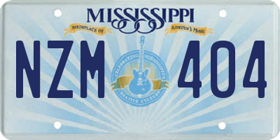 MS license plate NZM404