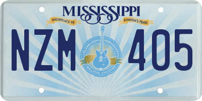 MS license plate NZM405