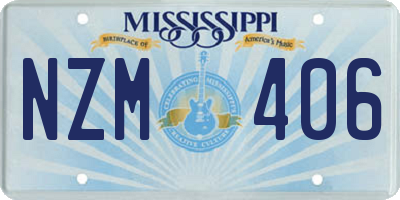 MS license plate NZM406