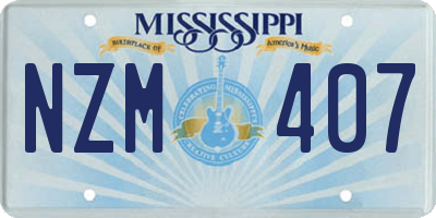 MS license plate NZM407