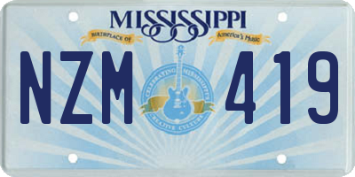 MS license plate NZM419