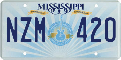 MS license plate NZM420