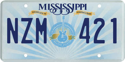MS license plate NZM421