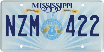 MS license plate NZM422