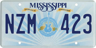 MS license plate NZM423