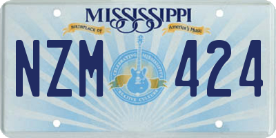 MS license plate NZM424