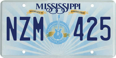 MS license plate NZM425