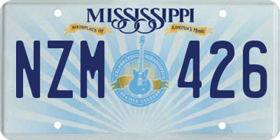 MS license plate NZM426