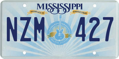 MS license plate NZM427