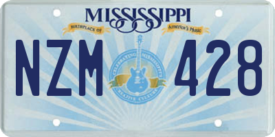 MS license plate NZM428