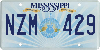 MS license plate NZM429