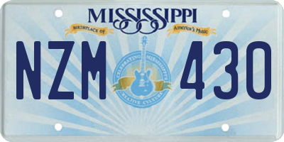 MS license plate NZM430