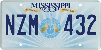 MS license plate NZM432