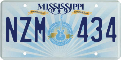 MS license plate NZM434