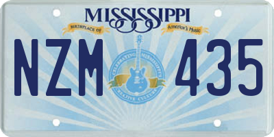 MS license plate NZM435
