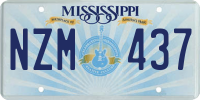 MS license plate NZM437