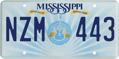 MS license plate NZM443