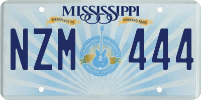 MS license plate NZM444