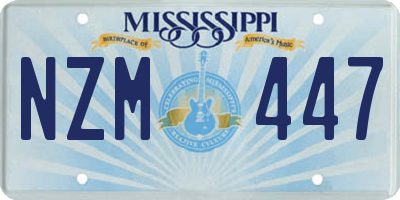 MS license plate NZM447