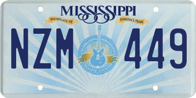 MS license plate NZM449