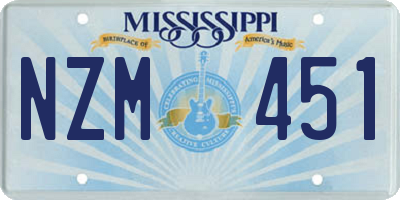 MS license plate NZM451