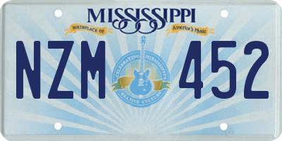 MS license plate NZM452