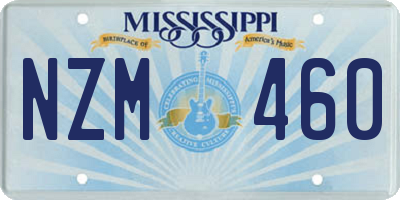 MS license plate NZM460