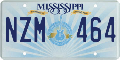 MS license plate NZM464