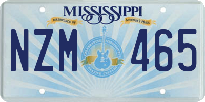 MS license plate NZM465