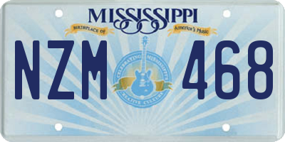 MS license plate NZM468