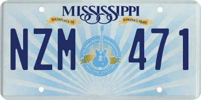 MS license plate NZM471