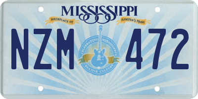 MS license plate NZM472