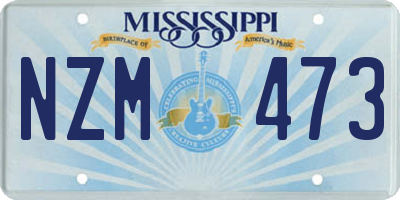 MS license plate NZM473