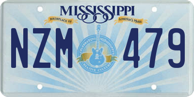 MS license plate NZM479