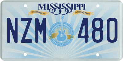 MS license plate NZM480
