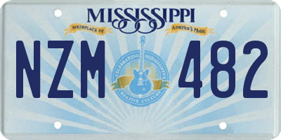 MS license plate NZM482