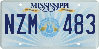 MS license plate NZM483
