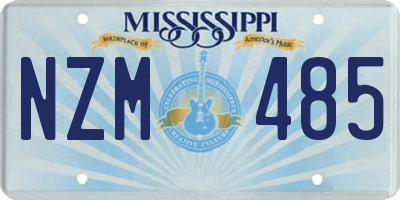 MS license plate NZM485