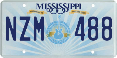 MS license plate NZM488