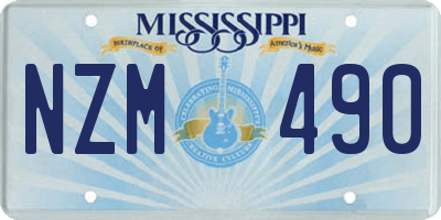 MS license plate NZM490